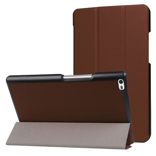 Lenovo Tab 4 8 Dreifach faltbare Leder Flip Hülle - mit Standfunktion - braun