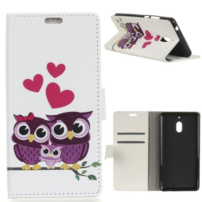 Nokia 2.1 Handyhülle - Leder Bookcover Image II Series - glückliche Eulen