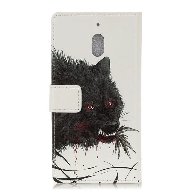 Nokia 2.1 Handyhülle - Leder Bookcover Image II Series - schwarzer Wolf