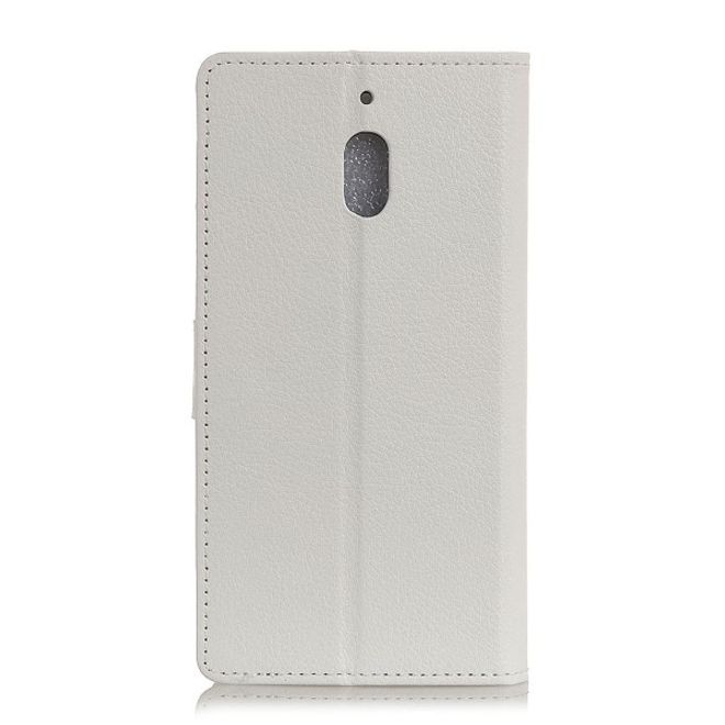 Nokia 2.1 Handy Hülle - Litchi Leder Bookcover Series - weiss