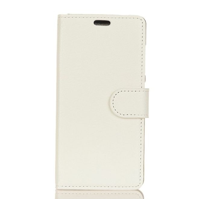 Nokia 2.1 Handy Hülle - Litchi Leder Bookcover Series - weiss