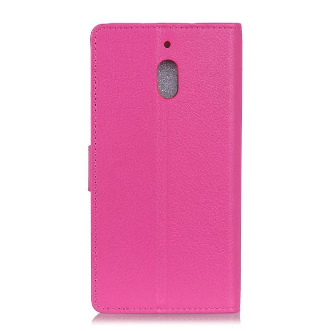 Nokia 2.1 Handy Hülle - Litchi Leder Bookcover Series - rosa
