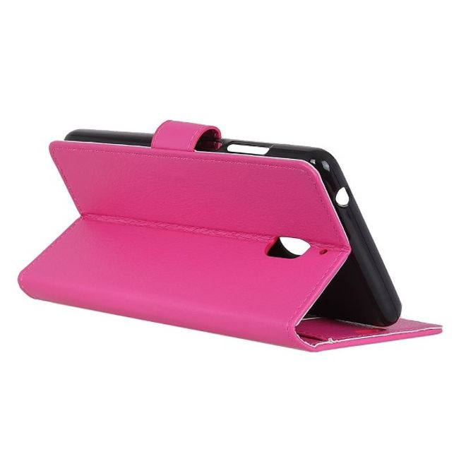 Nokia 2.1 Handy Hülle - Litchi Leder Bookcover Series - rosa