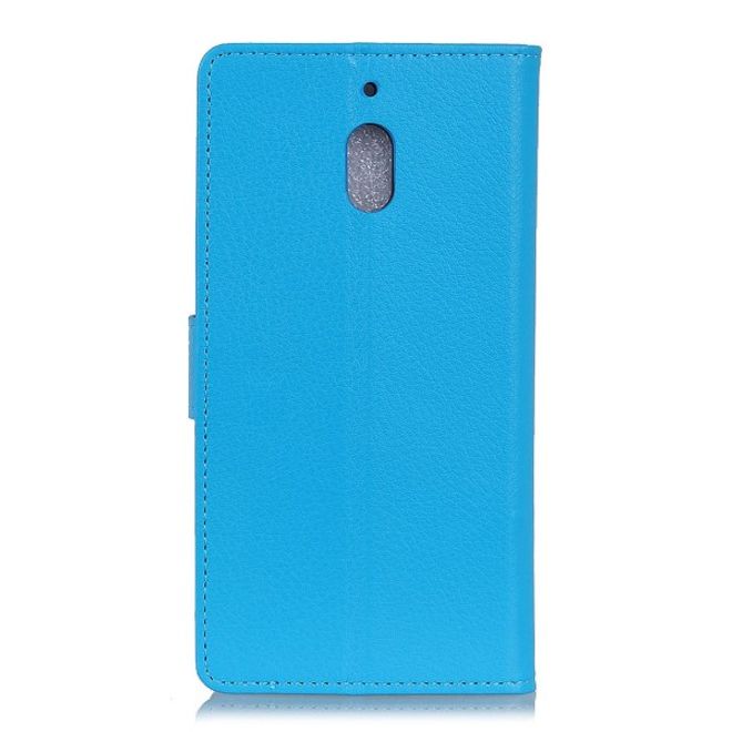 Nokia 2.1 Handy Hülle - Litchi Leder Bookcover Series - blau