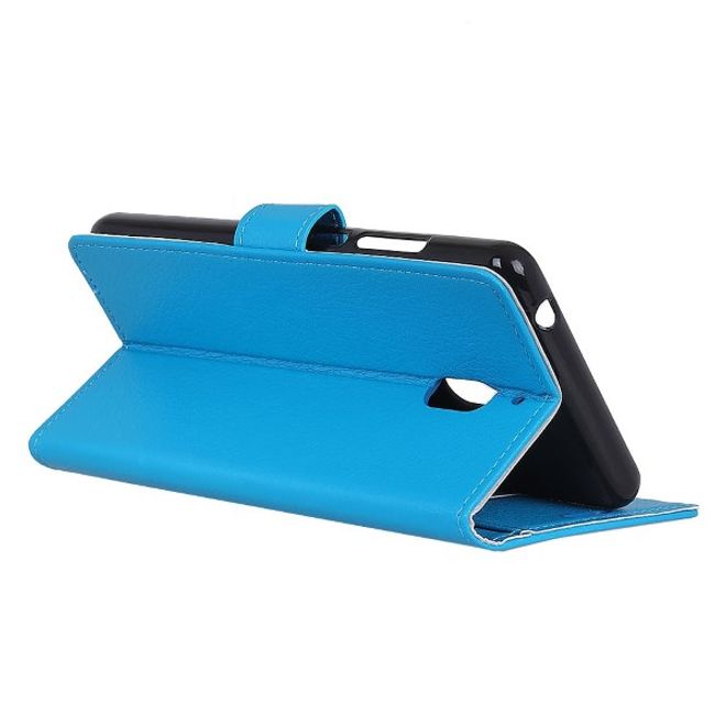 Nokia 2.1 Handy Hülle - Litchi Leder Bookcover Series - blau