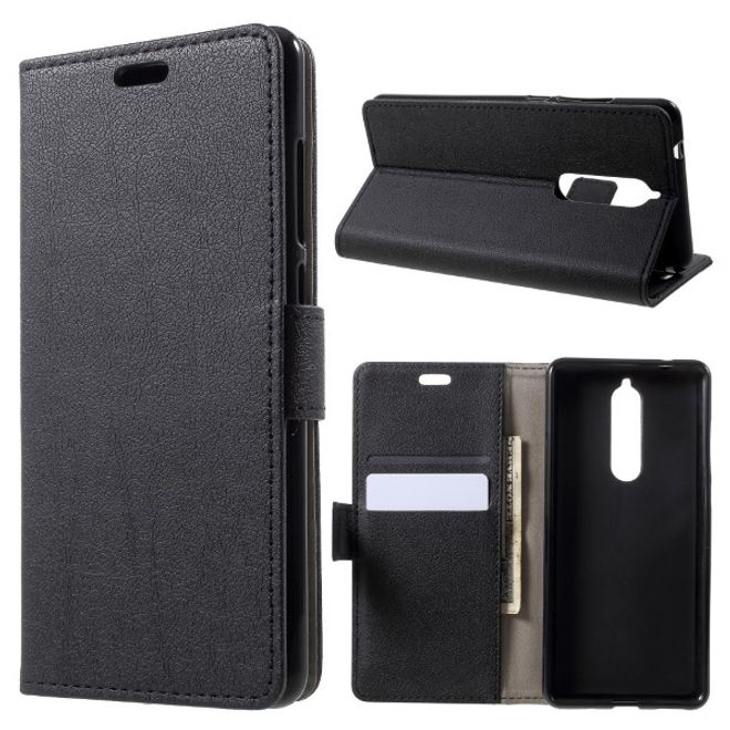 Nokia 5.1 Handy Hülle - Classic III Leder Bookcover Series - schwarz