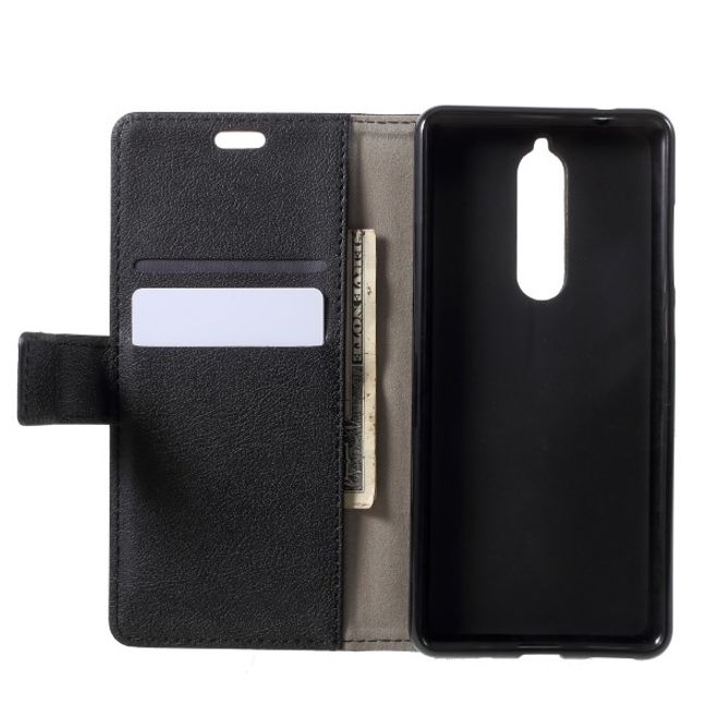 Nokia 5.1 Handy Hülle - Classic III Leder Bookcover Series - schwarz