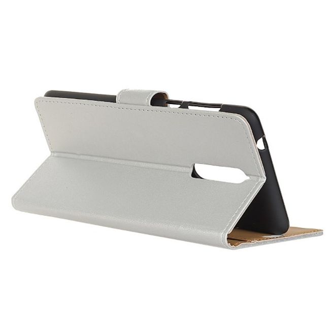 Nokia 5.1 Handy Hülle - Classic II Leder Bookcover Series - silber