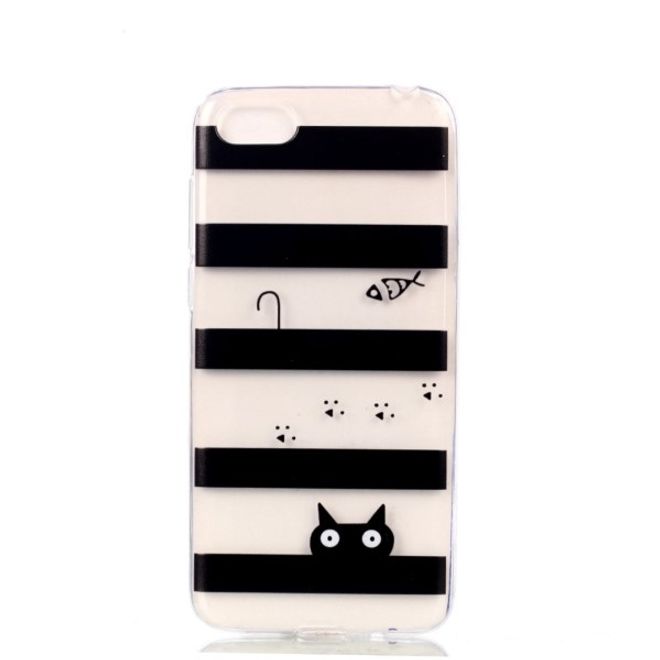 Samsung Huawei Honor 7S / Y5 (2018) Handyhülle - Softcase Image Plastik Series - Katze und Streifen