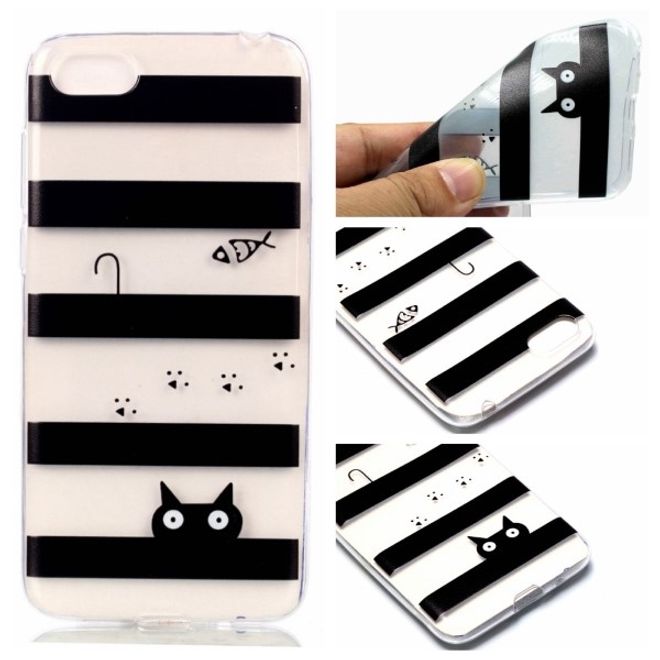 Samsung Huawei Honor 7S / Y5 (2018) Handyhülle - Softcase Image Plastik Series - Katze und Streifen