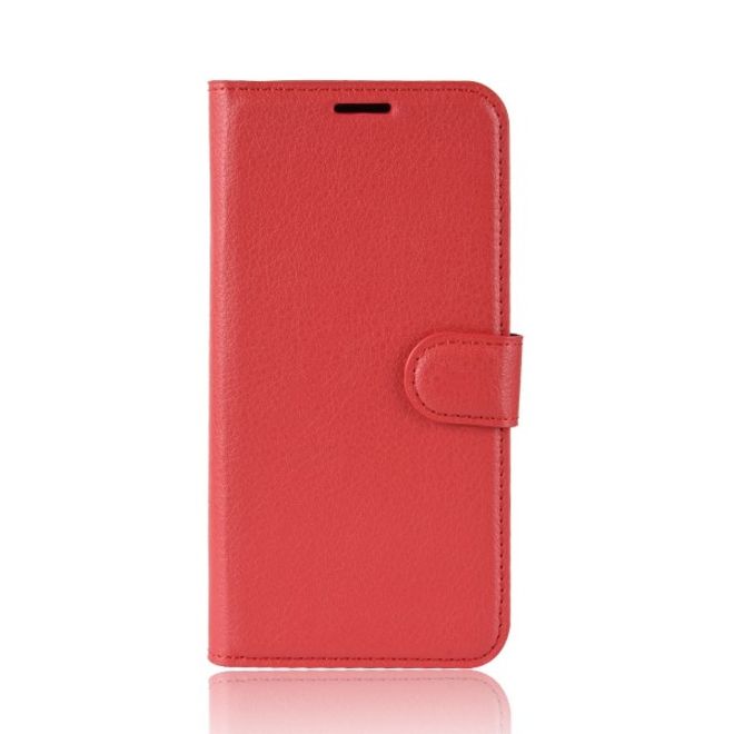 Huawei Honor 7S / Y5 (2018) Handy Hülle - Litchi Leder Bookcover Series - rot
