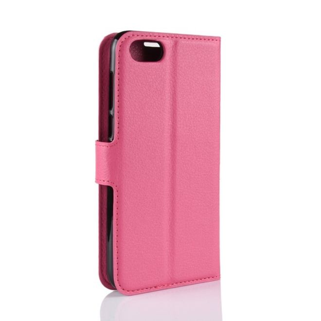 Huawei Honor 7S / Y5 (2018) Handy Hülle - Litchi Leder Bookcover Series - rosa