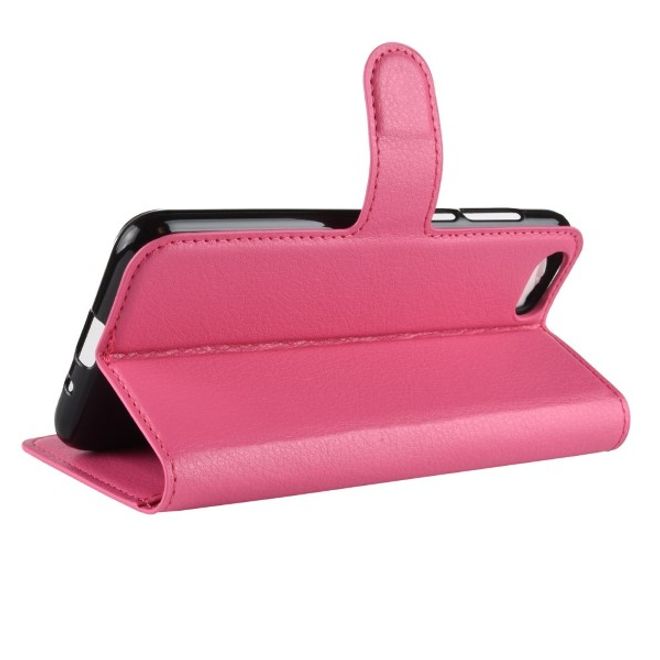 Huawei Honor 7S / Y5 (2018) Handy Hülle - Litchi Leder Bookcover Series - rosa