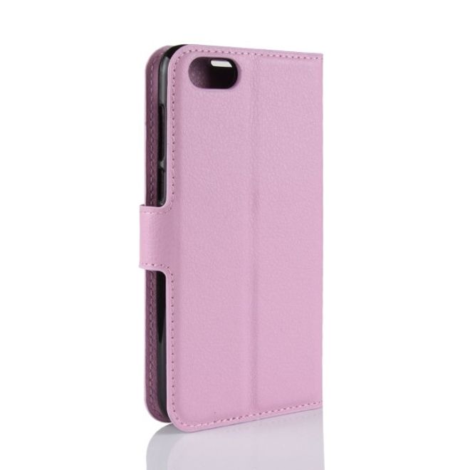 Huawei Honor 7S / Y5 (2018) Handy Hülle - Litchi Leder Bookcover Series - pink