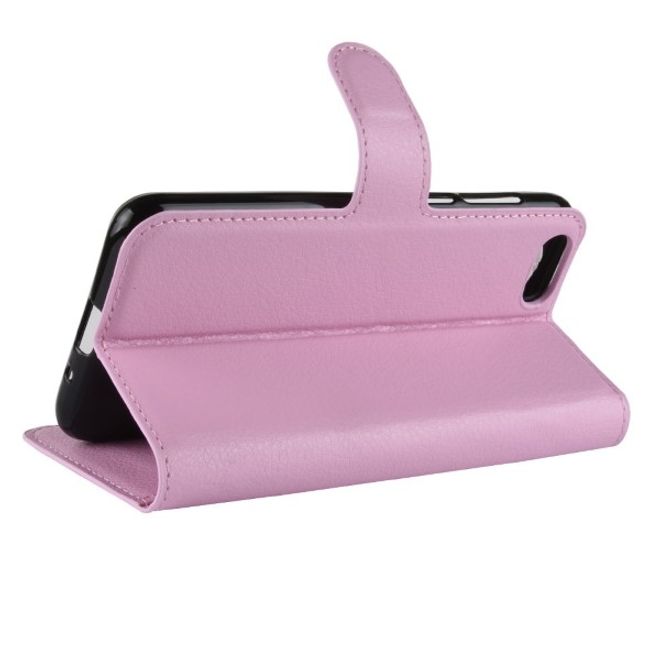 Huawei Honor 7S / Y5 (2018) Handy Hülle - Litchi Leder Bookcover Series - pink