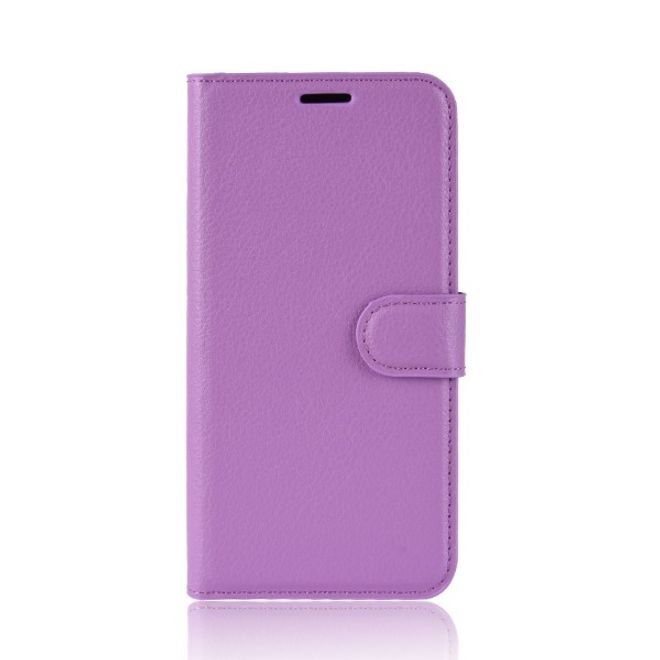 Huawei Honor 7S / Y5 (2018) Handy Hülle - Litchi Leder Bookcover Series - purpur