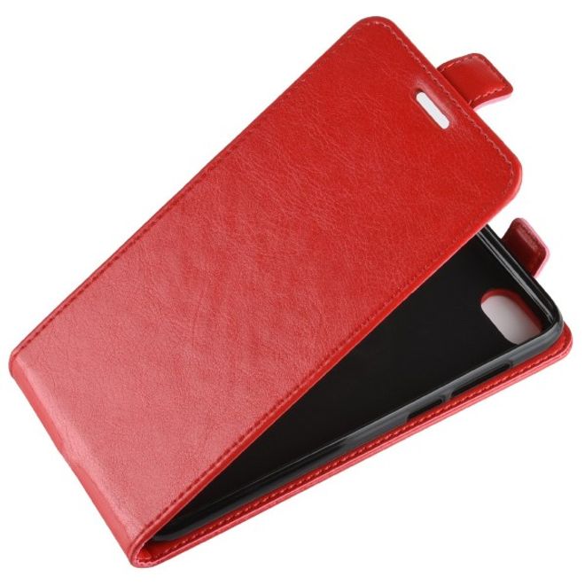 Huawei Honor 7S / Y5 (2018) Handy Hülle - Crazy Horse Flip Leder Series Case - rot