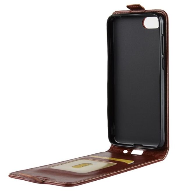 Huawei Honor 7S / Y5 (2018) Handy Hülle - Crazy Horse Flip Leder Series Case - braun