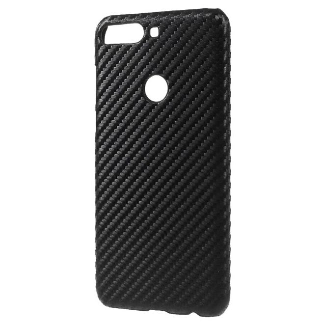 Huawei Y7 (2018) Handy Hülle - Case aus Hartplastik - Carbon Fiber