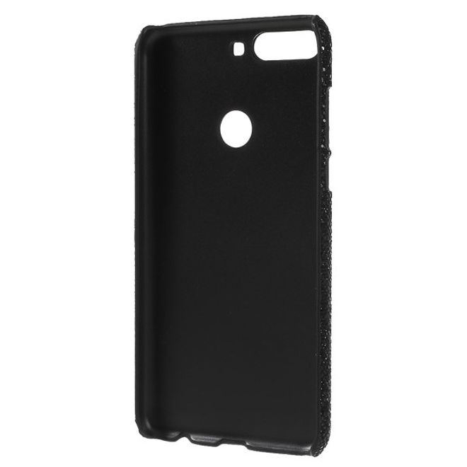 Huawei Y7 (2018) Handy Hülle - Case aus Hartplastik - schwarzer Glitzermuster