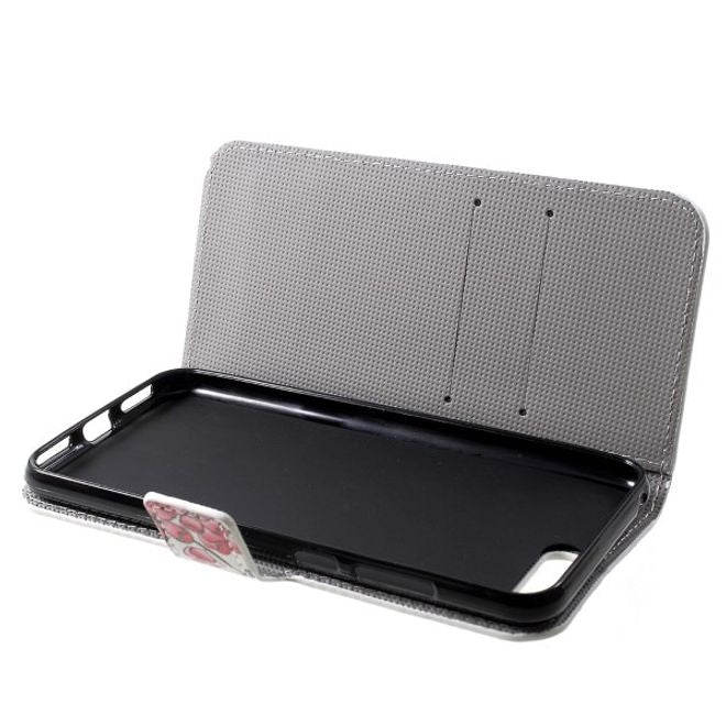 Huawei Y6 (2018) Handy Hülle - Leder Bookcover Image Series - pinke Blumen