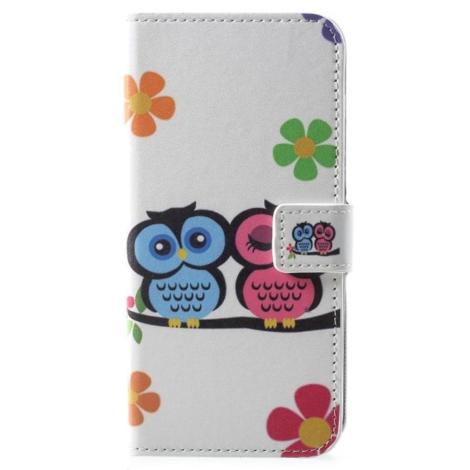 Huawei Y6 (2018) Handy Hülle - Leder Bookcover Image Series - Eulenpaar