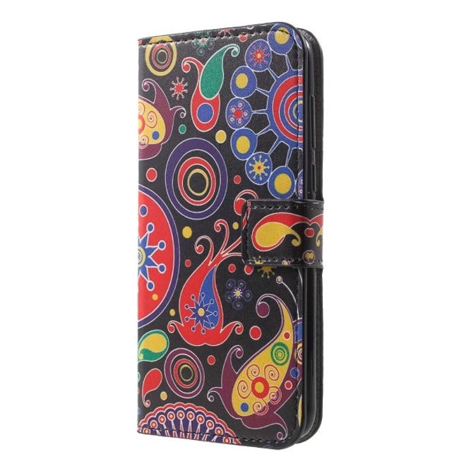 Huawei Honor 7S / Y5 (2018) Handy Hülle - Leder Bookcover Image Series - farbiges Muster