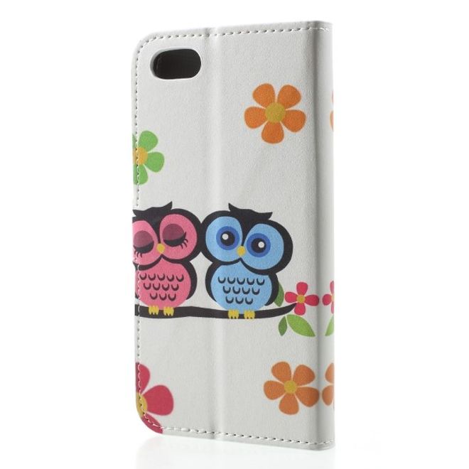 Huawei Honor 7S / Y5 (2018) Handy Hülle - Leder Bookcover Image Series - Eulenpaar