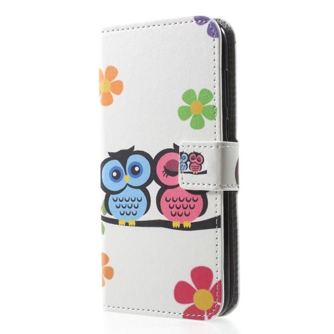 Huawei Honor 7S / Y5 (2018) Handy Hülle - Leder Bookcover Image Series - Eulenpaar