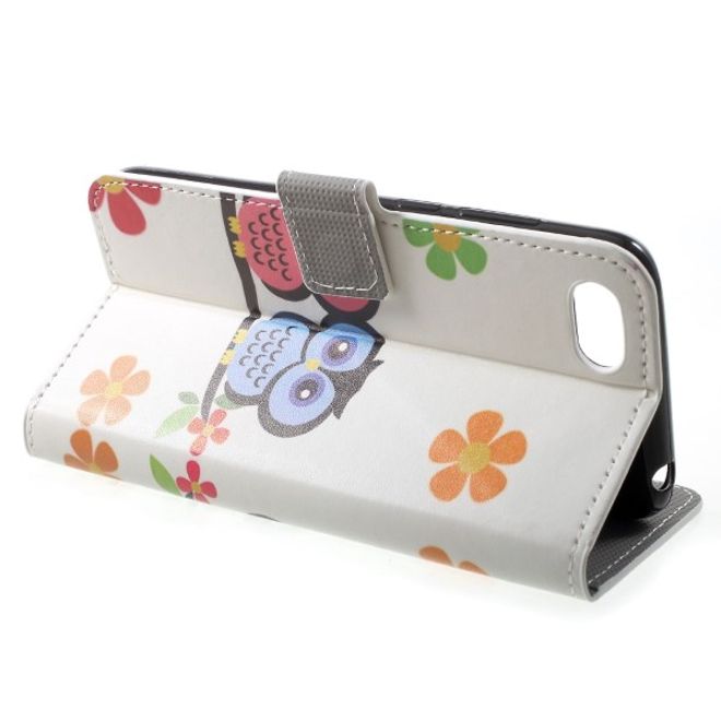 Huawei Honor 7S / Y5 (2018) Handy Hülle - Leder Bookcover Image Series - Eulenpaar