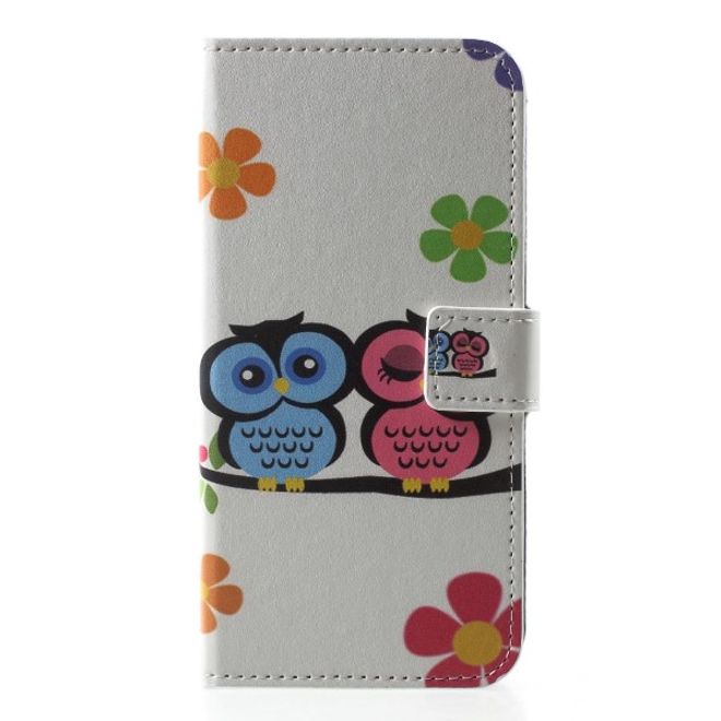 Huawei Honor 7S / Y5 (2018) Handy Hülle - Leder Bookcover Image Series - Eulenpaar