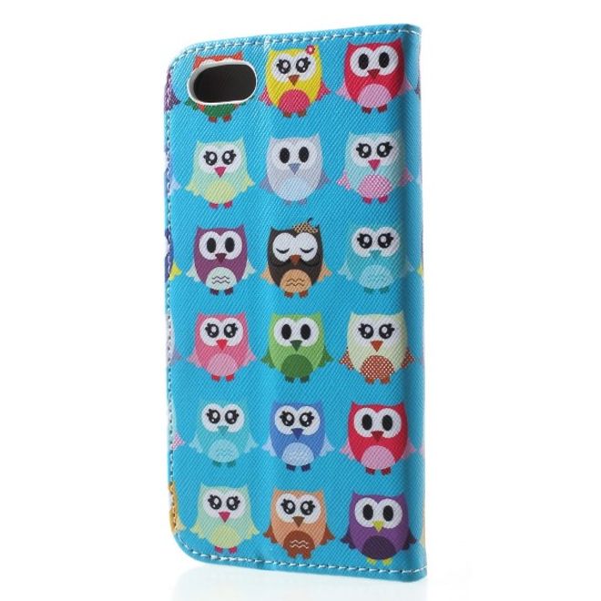 Huawei Honor 7S / Y5 (2018) Handyhülle - Leder Bookcover Image III Series - blaues Eulenmuster