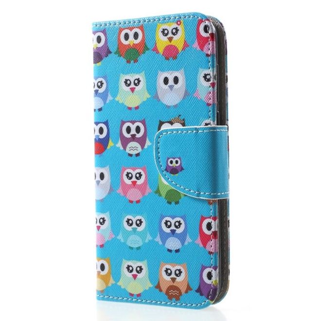 Huawei Honor 7S / Y5 (2018) Handyhülle - Leder Bookcover Image III Series - blaues Eulenmuster