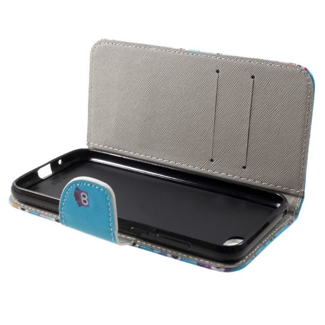 Huawei Honor 7S / Y5 (2018) Handyhülle - Leder Bookcover Image III Series - blaues Eulenmuster