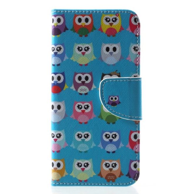 Huawei Honor 7S / Y5 (2018) Handyhülle - Leder Bookcover Image III Series - blaues Eulenmuster