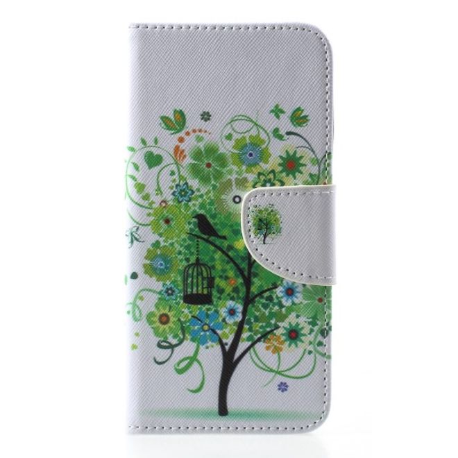 Huawei Honor 7S / Y5 (2018) Handyhülle - Leder Bookcover Image III Series - grüner Baum