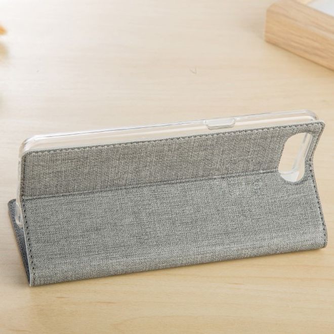 Vili Dmx - Huawei Y6 (2018) Hülle - Case aus Leder - mit Standfunktion - grau