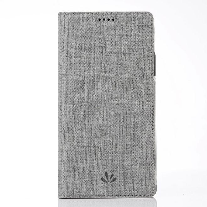 Vili Dmx - Huawei Y6 (2018) Hülle - Case aus Leder - mit Standfunktion - grau