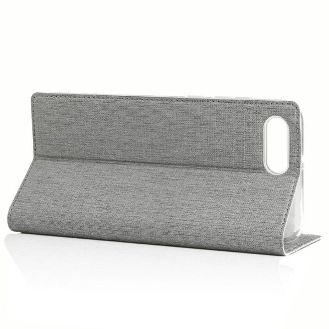 Vili Dmx - Huawei Y6 (2018) Hülle - Case aus Leder - mit Standfunktion - grau