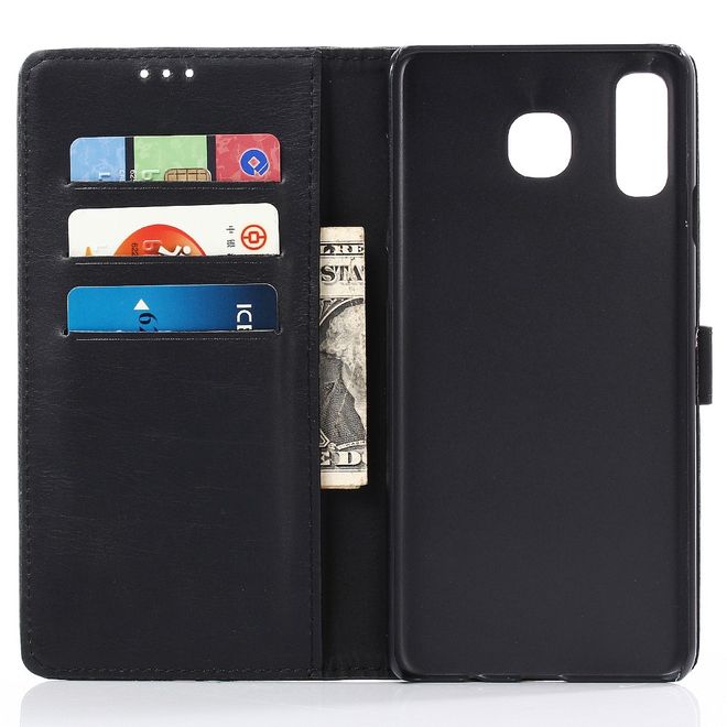 Samsung Galaxy A8 Star / A9 Star Handyhülle - Crazy Horse IV Leder Bookcover Series - schwarz