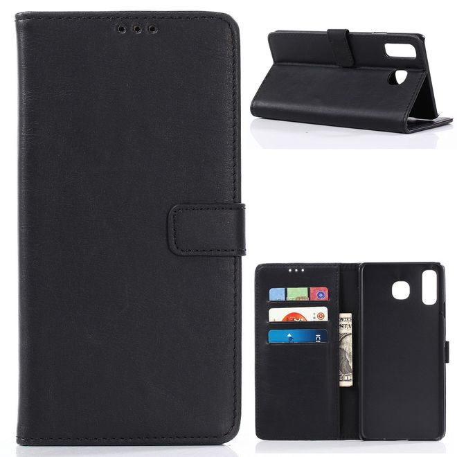 Samsung Galaxy A8 Star / A9 Star Handyhülle - Crazy Horse IV Leder Bookcover Series - schwarz