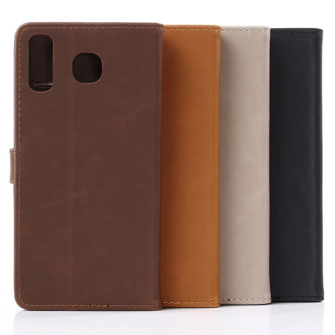 Samsung Galaxy A8 Star / A9 Star Handyhülle - Crazy Horse IV Leder Bookcover Series - kaffeefarben