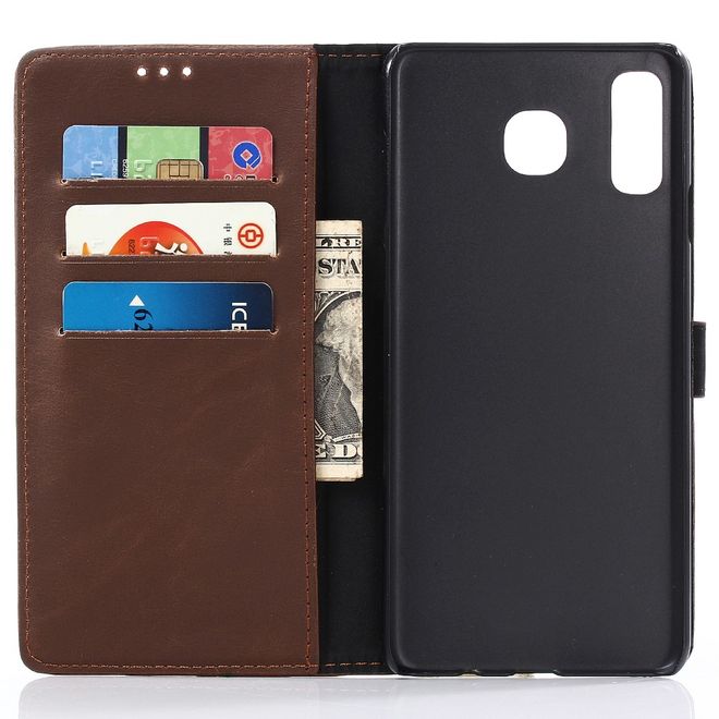 Samsung Galaxy A8 Star / A9 Star Handyhülle - Crazy Horse IV Leder Bookcover Series - kaffeefarben