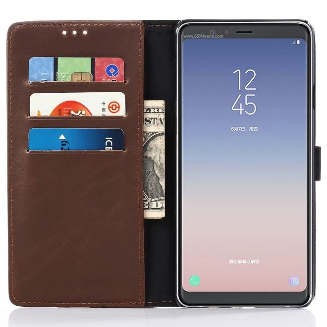 Samsung Galaxy A8 Star / A9 Star Handyhülle - Crazy Horse IV Leder Bookcover Series - kaffeefarben