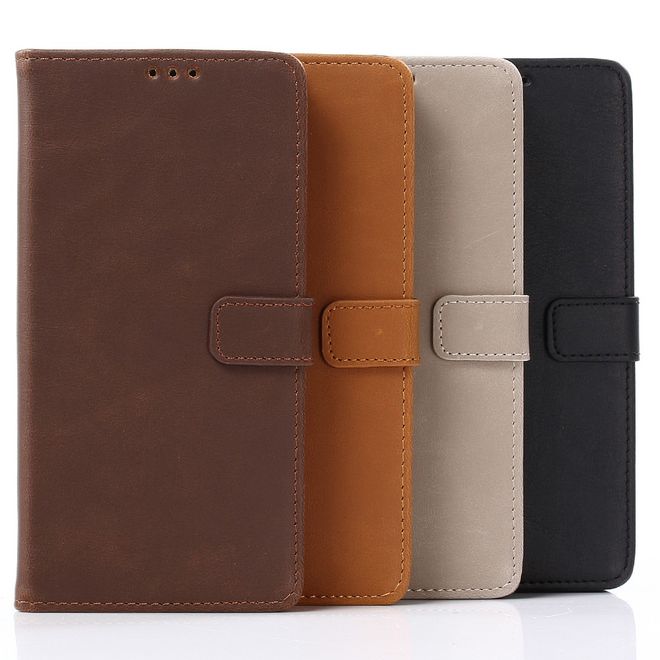 Samsung Galaxy A8 Star / A9 Star Handyhülle - Crazy Horse IV Leder Bookcover Series - kaffeefarben