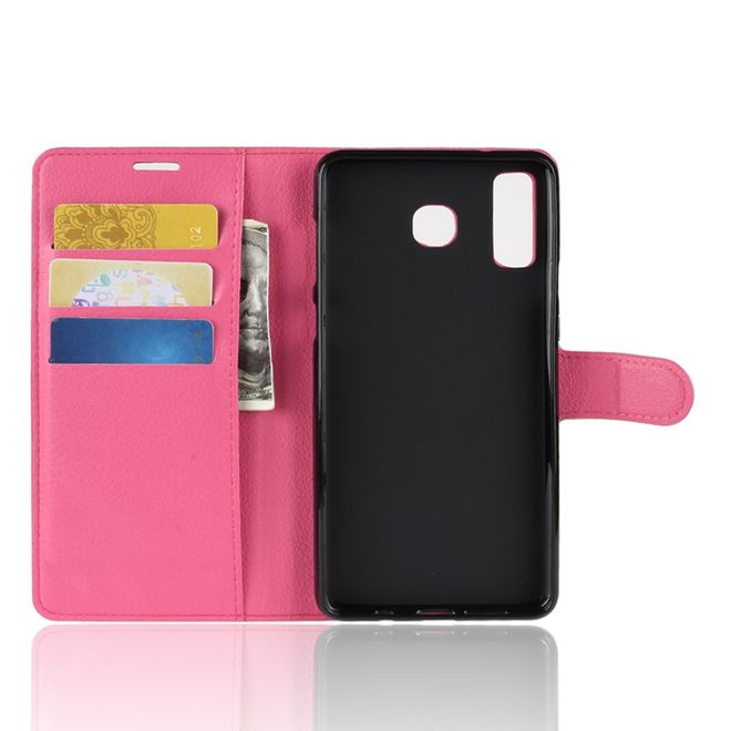 Samsung Galaxy A8 Star / A9 Star Handy Hülle - Litchi Leder Bookcover Series - rosa