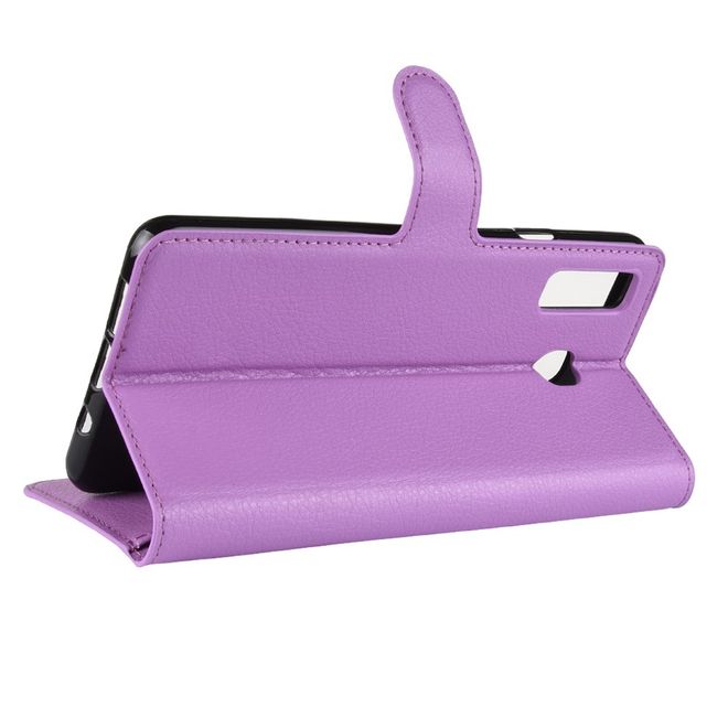 Samsung Galaxy A8 Star / A9 Star Handy Hülle - Litchi Leder Bookcover Series - purpur