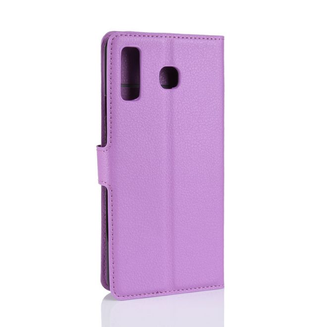 Samsung Galaxy A8 Star / A9 Star Handy Hülle - Litchi Leder Bookcover Series - purpur