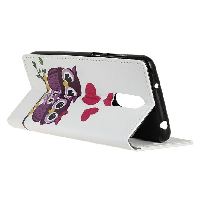 LG Q7 / Q7+ Handyhülle - Leder Bookcover Image II Series - glückliche Eulen