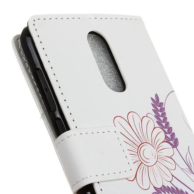 LG Q7 / Q7+ Handyhülle - Leder Bookcover Image II Series - schlichte Blumen